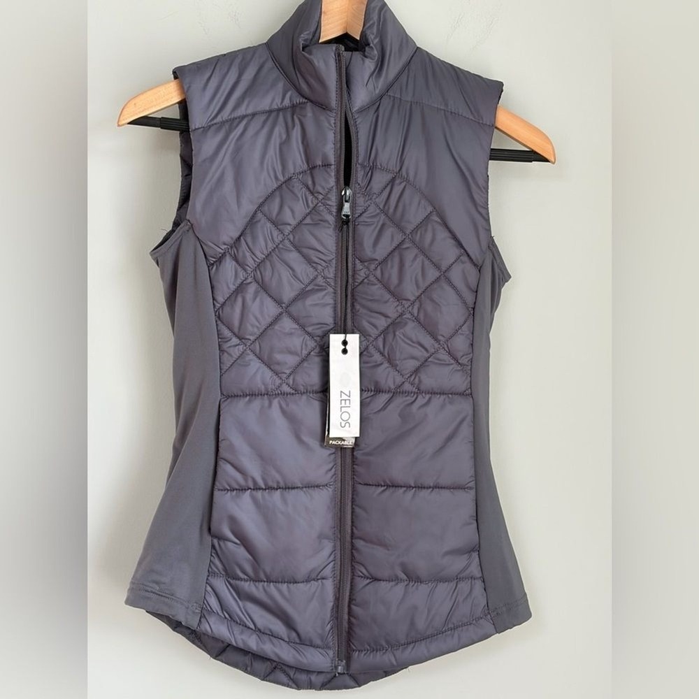 ZELOS Women's Lightweight Vest Packable Gray Size XS Hiking Gorpcore Layer NWT‎